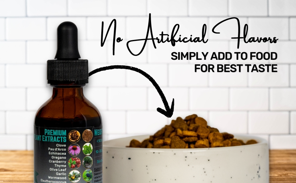 Natural plant extracts can be bitter to some pets. Add to food for best flavor experience.