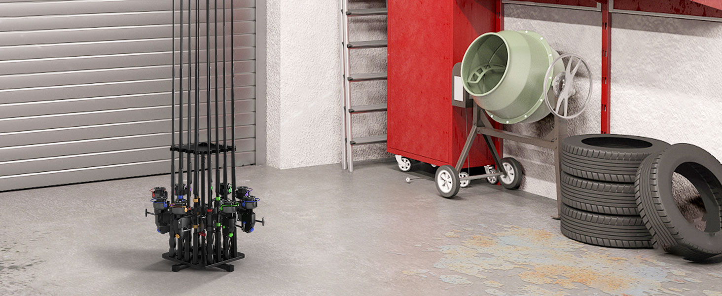 Roylvan Fishing Rod Holders for Garage, 360° Rotating