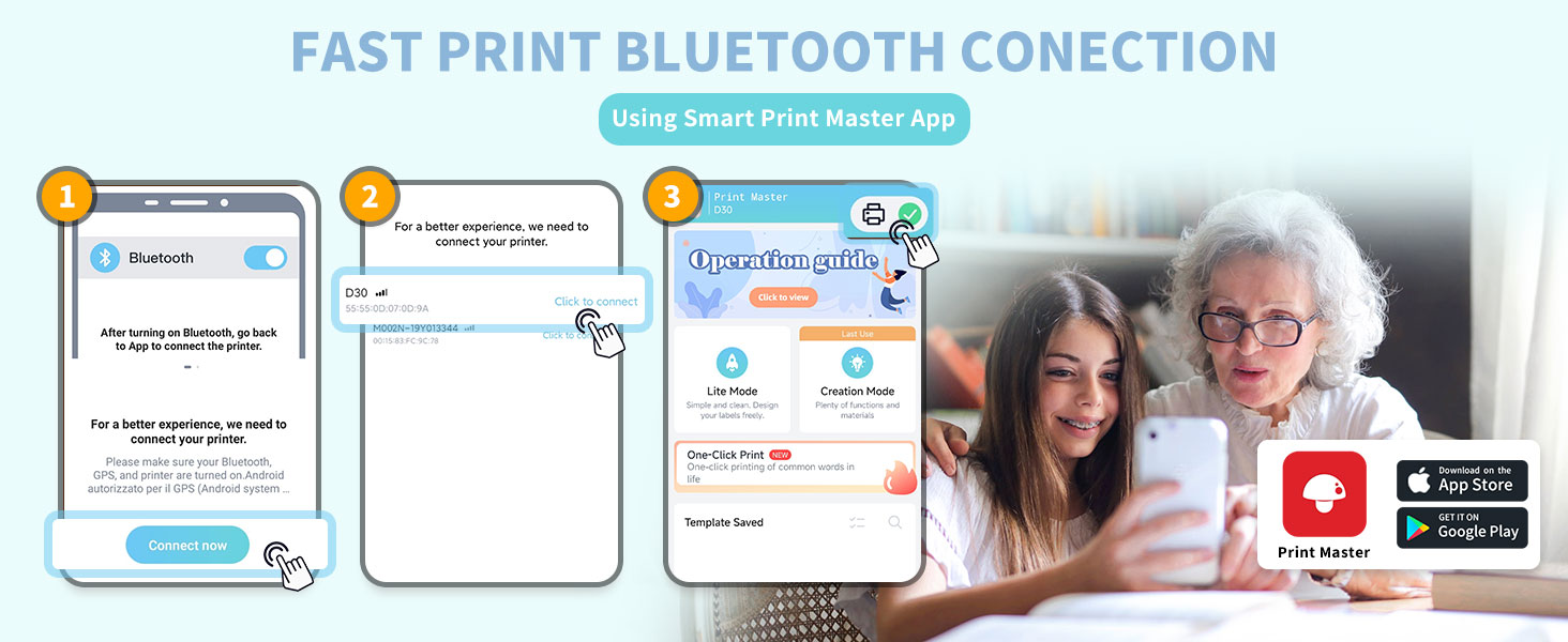 Mini Label Maker Machine Phomemo D30 Label Maker, Wireless Portable