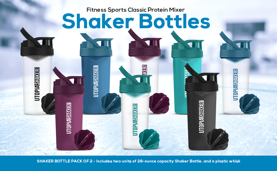 Utopia Home Protein Shaker Bottle (Pack of 2) 28Ounce