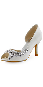 ivory wedding shoes for bride bridal pumps peep toe evening party high heels for women