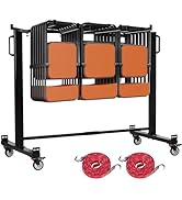 Folding Chair Rack,Heavy Duty Steel Folding Chair Cart with Locking Wheels for 50 Folding Chairs,...