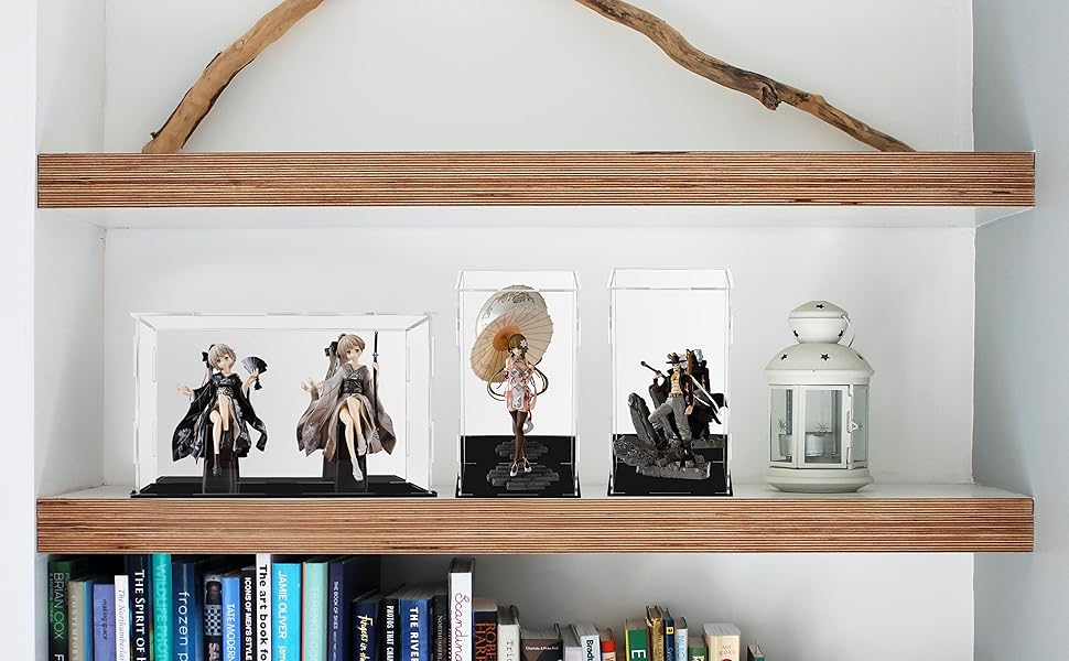 CECOLIC Acrylic Display Case Clear Display Box with Mirror