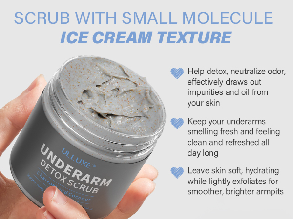 underarm detox scrub with fine particles