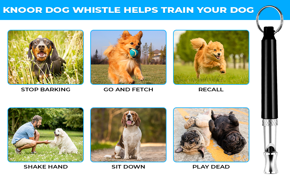 KNOOR Pack of 2 Ultrasonic Dog Whistle Stop Barking, Dog Whistle to
