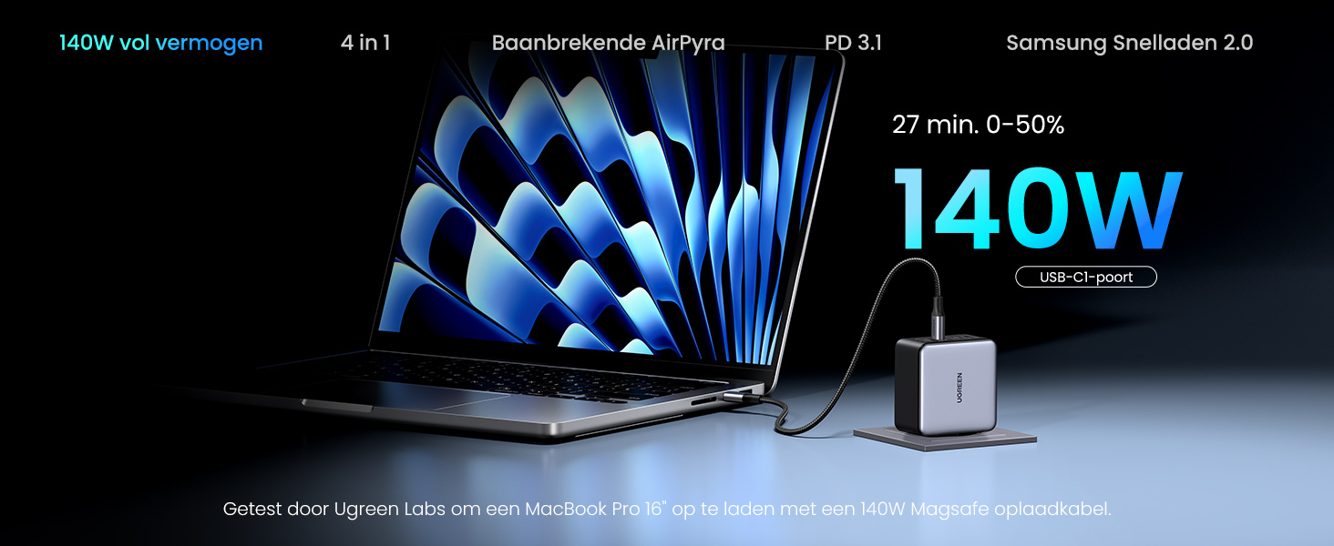 usb c charger 160w mini usb c lader 140w gan 4 poort 100w lader macbook laptop