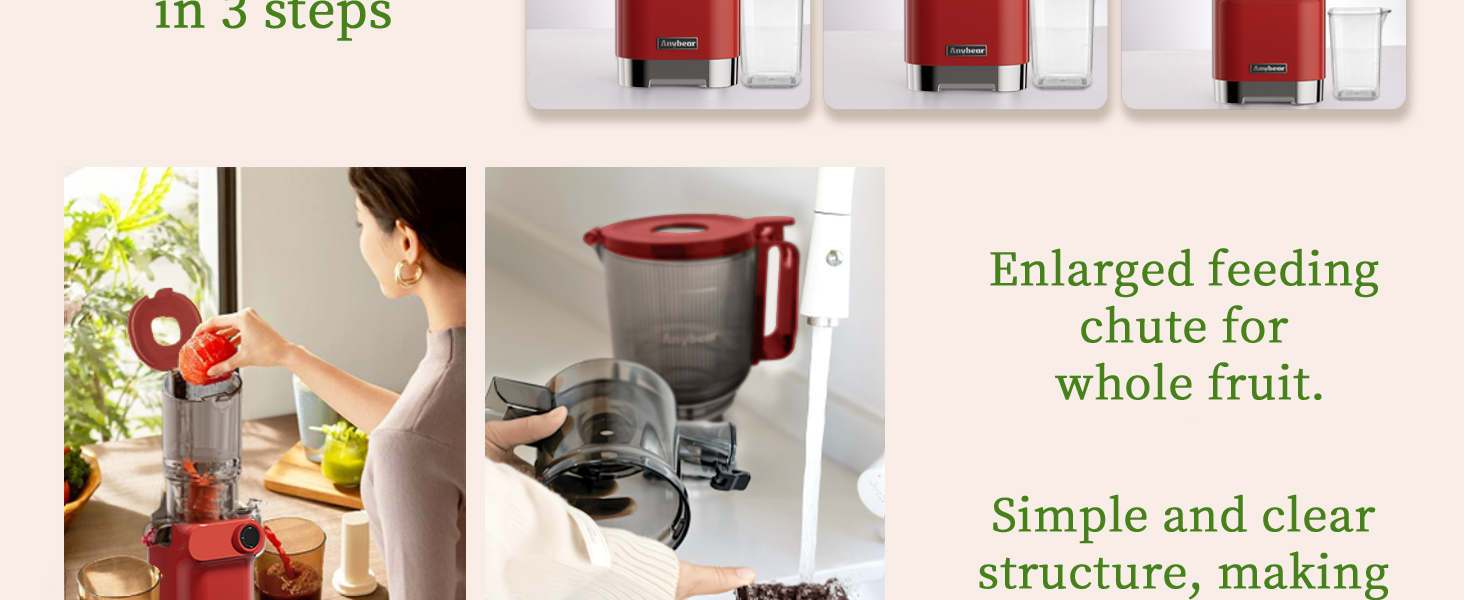 EASY TO WASH SIMPLE ASSEMBLY AND OPERATION