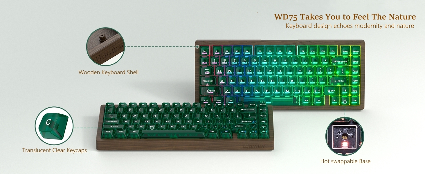 keyboard 75% Wireless Mechanical Custom Keyboard RGB Hot Swappable