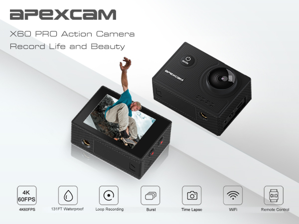 Amazon.com : Apexcam 4K 60FPS Action Camera EIS