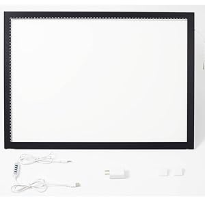  Upgraded A2 Light Pad, 3-Color Light Setting Diamond Painting  Light Board, Stepless Adjusted Brightness Large Size Tracing Board with  Clips 25x18 INCH