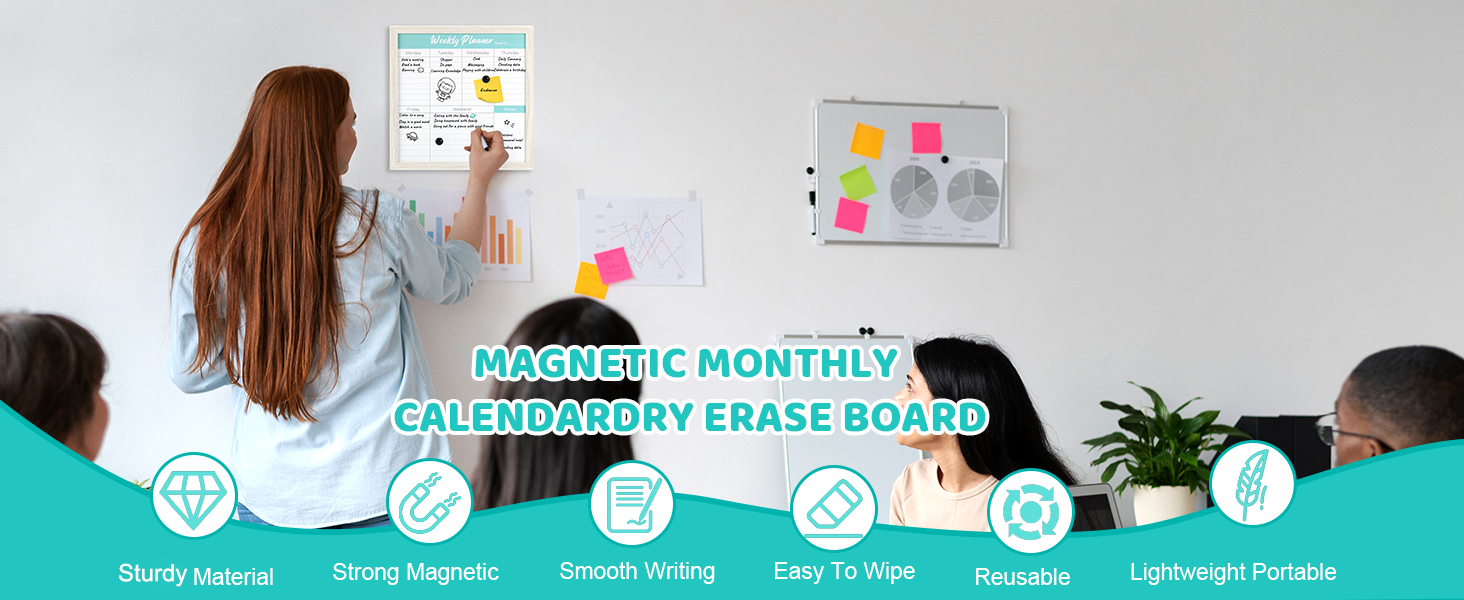 Weekly Work Planner Calendar Dry Erase Whiteboard