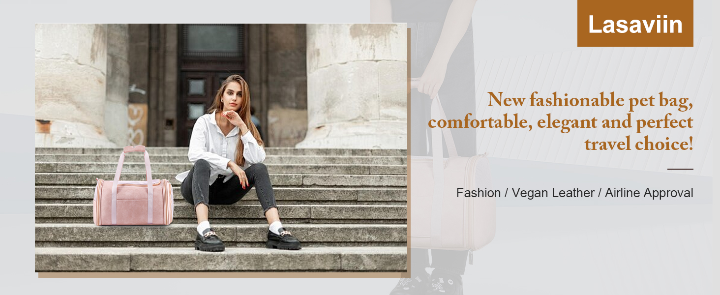 Fashion Leather Dog Carrier Cat Carrier Airline Approved Pet Carrier