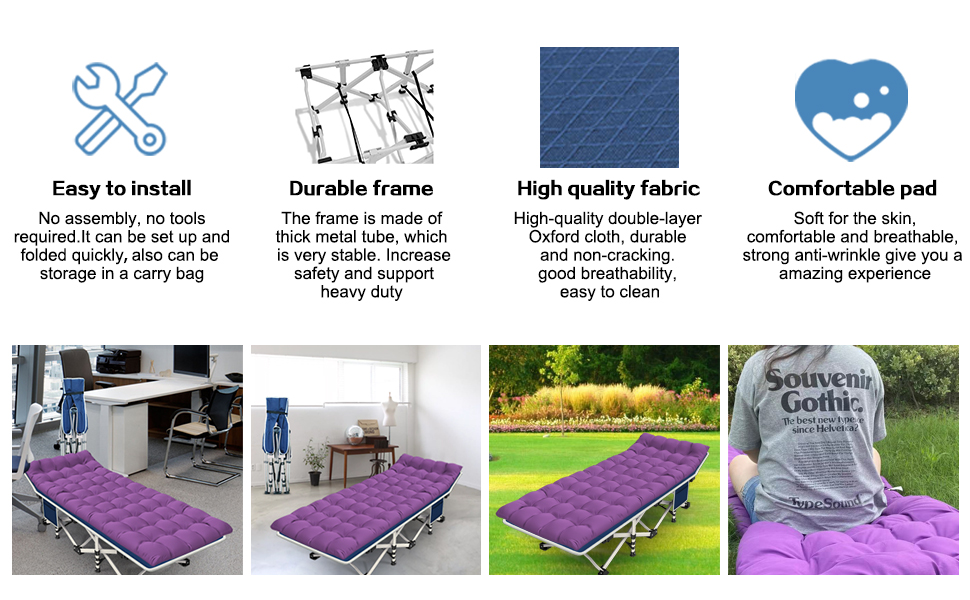NESDCC Camping Cot with Comfortable Mattress Cots for