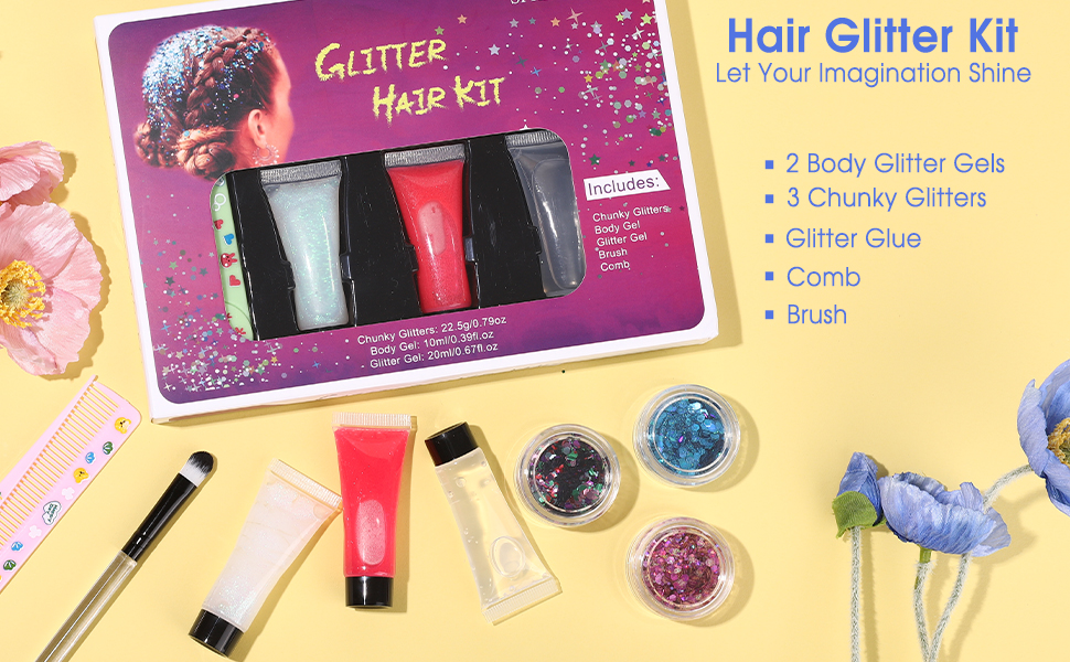 Amazon.com: SPRINGSUGAR Face Glitter Body Glitter Makeup Kit