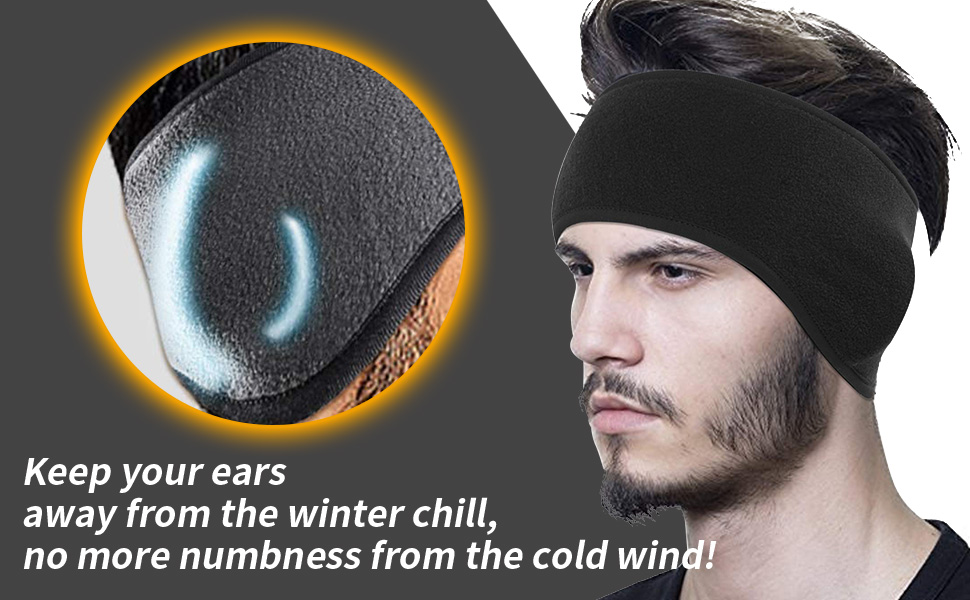Acokac Winter Fleece Ear Warmer Headband, Cold Weather Ear Warmers Muffs Headband