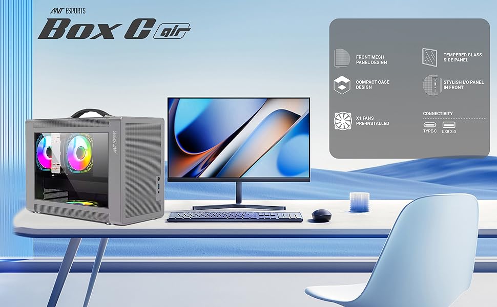 ant esports box c air computer case gaming cabinet