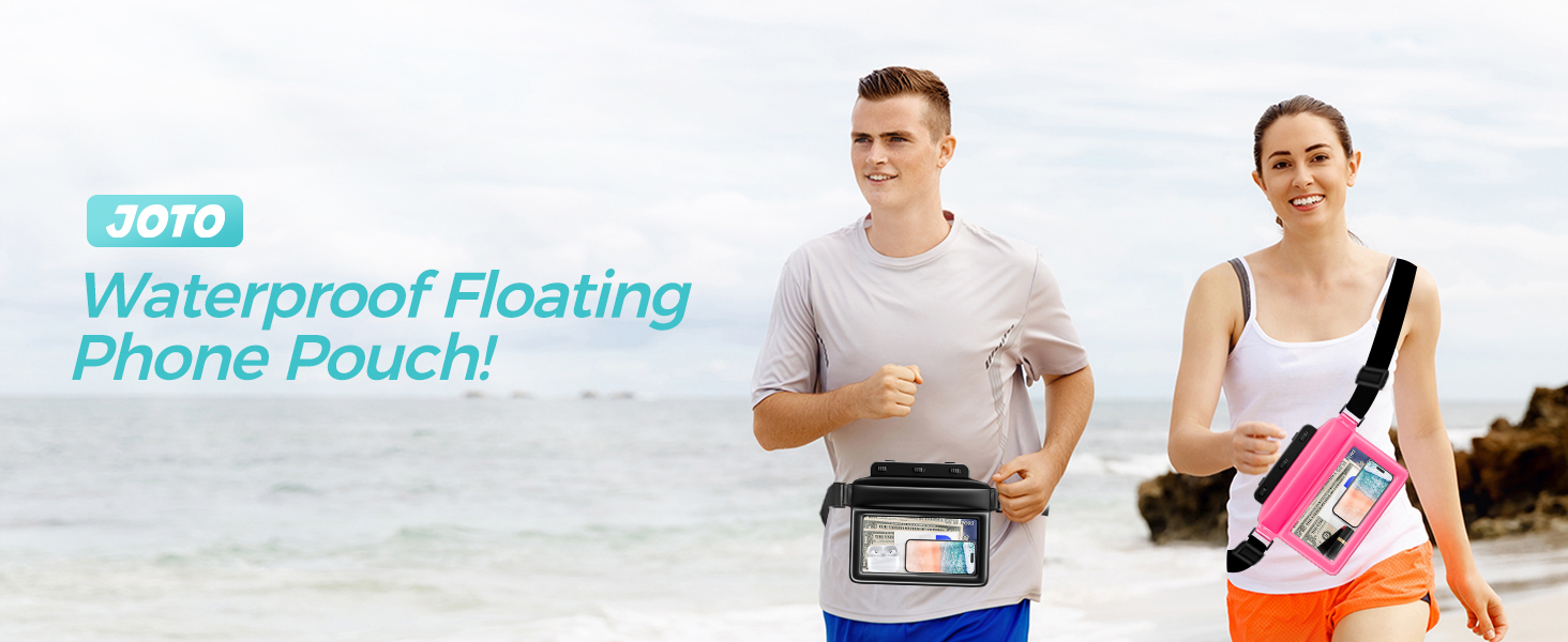 JOTO Floating Waterproof Phone Pouch with Waist Strap