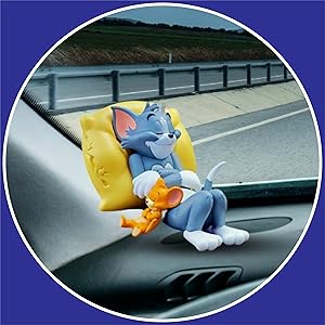 Tom & Jerry Cute Sleeping Car Interior Accessory I Adorable Toy for Car Dashboard & Tabletop 
