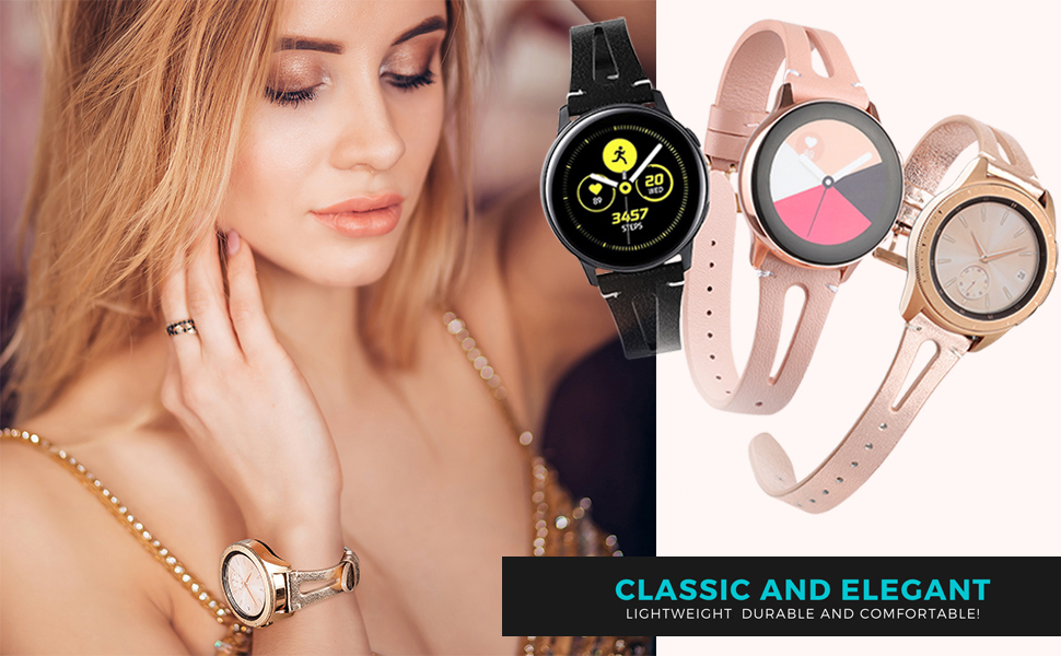 Wearlizer Leather Strap Compatible with Samsung Galaxy Watch 7/6/5/4/FE