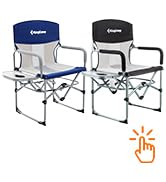 Heavy Duty Camping Directors Chair with Side Table for Outdoor Tailgating Sports Backpac...