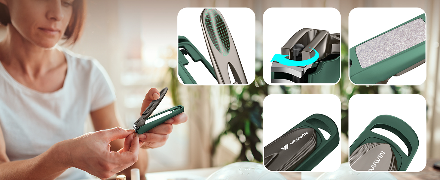 Nail Clippers for Men with Catcher