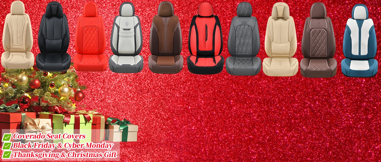 Coverado Leather Car Seat Covers Full Set, 5 Seats Seat Covers for Cars, Waterproof
