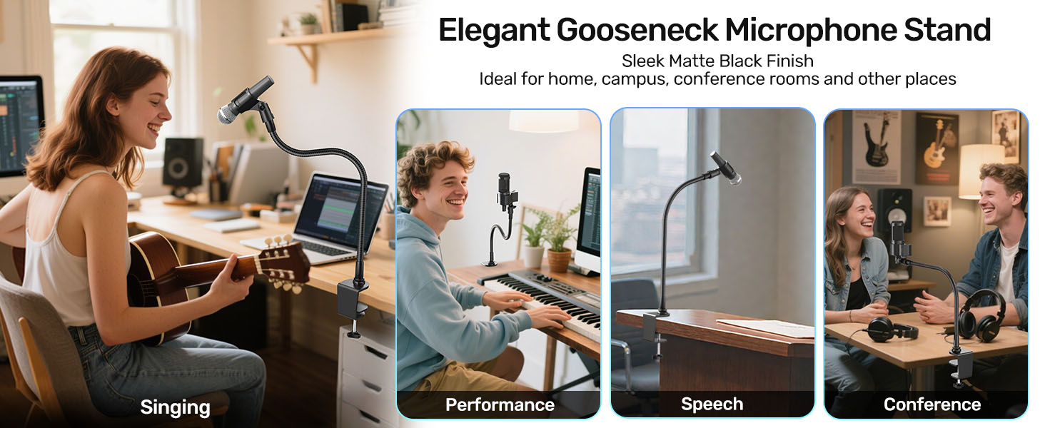 flexible gooseneck microphone stand