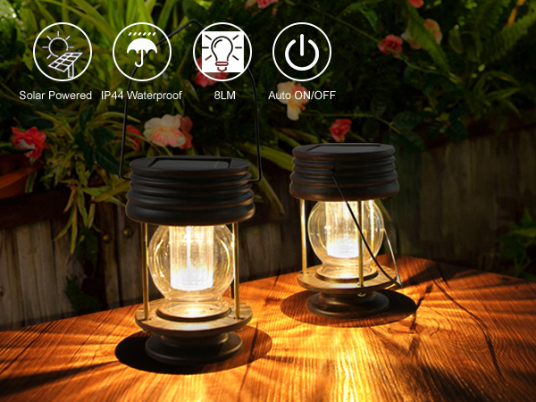 Amazon.com: Solar Lanterns Outdoor - 2 Pack Hanging Solar