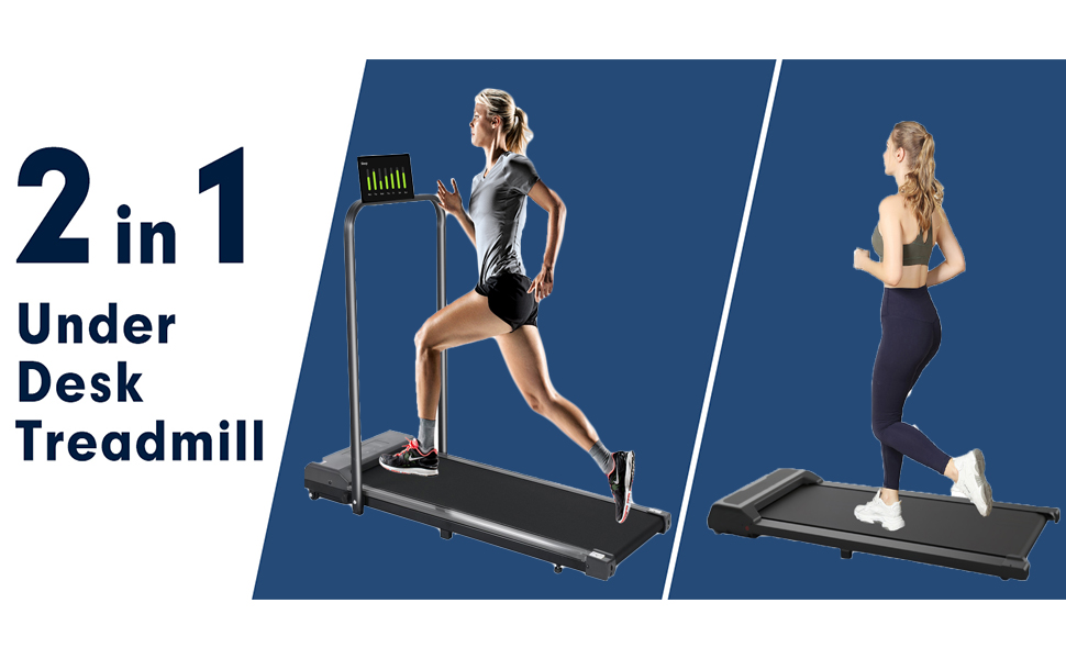 RovyFota Walking Pad, Under Desk Treadmill for Home Office, 2 in 1