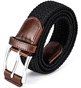Aegero Mens Belt, Canvas Elastic Fabric Woven Stretch Multicolored Braided Belts for Golf Casual ...