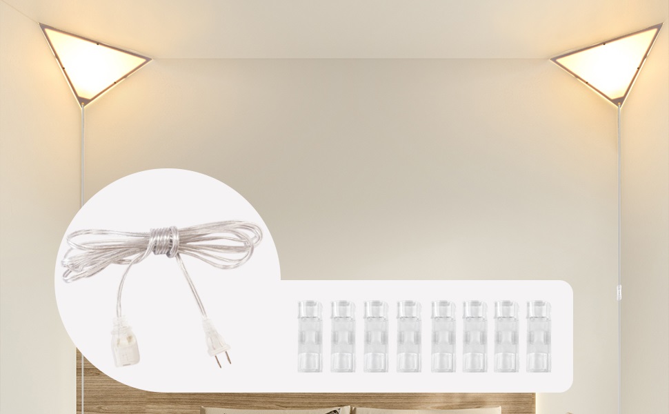 Haultop 2 Pack Clear Extension Cord, 9 Feet Male to Female