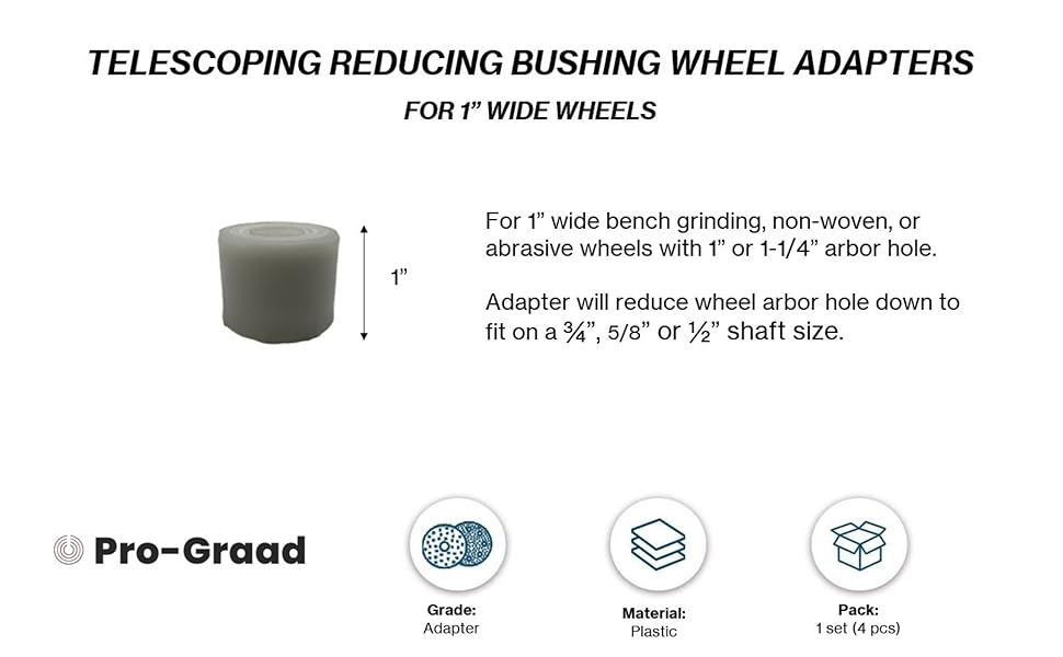 Bench Grinder Arbor Adapter Wheel Bushings, Reducing
