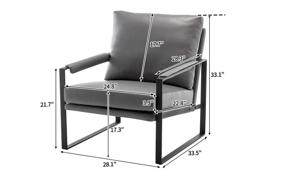 【Silver】unicoオットマン Amazon.com: UNICOO Faux Leather Metal Frame Accent Chair