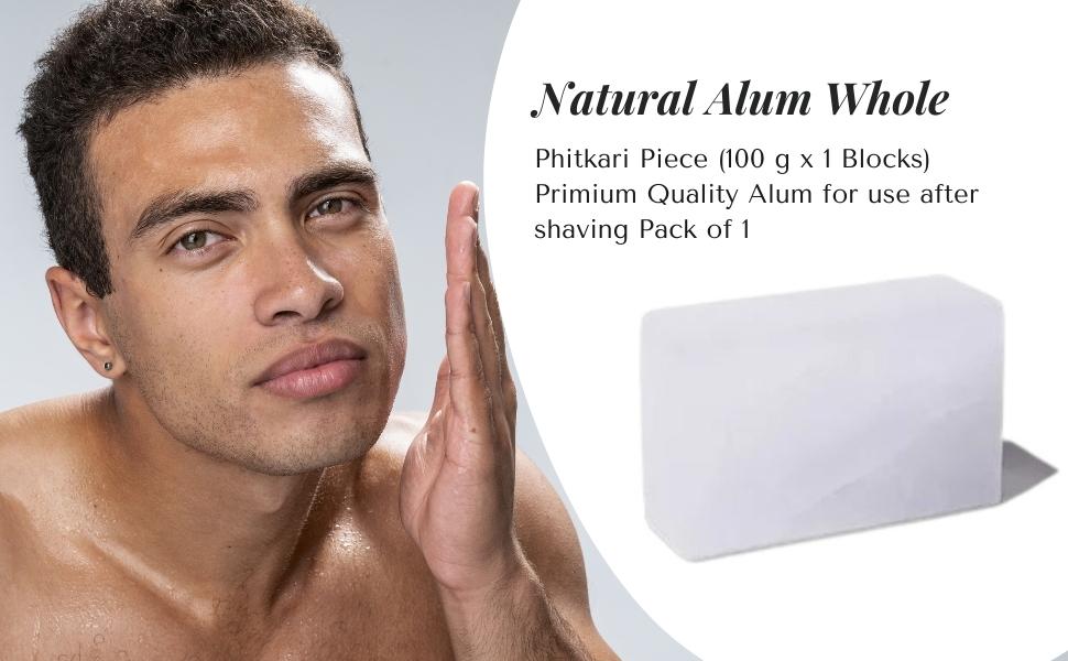 BVNM Phitkari Shaving Alum Block Stone Fitkari Block of 100grams After