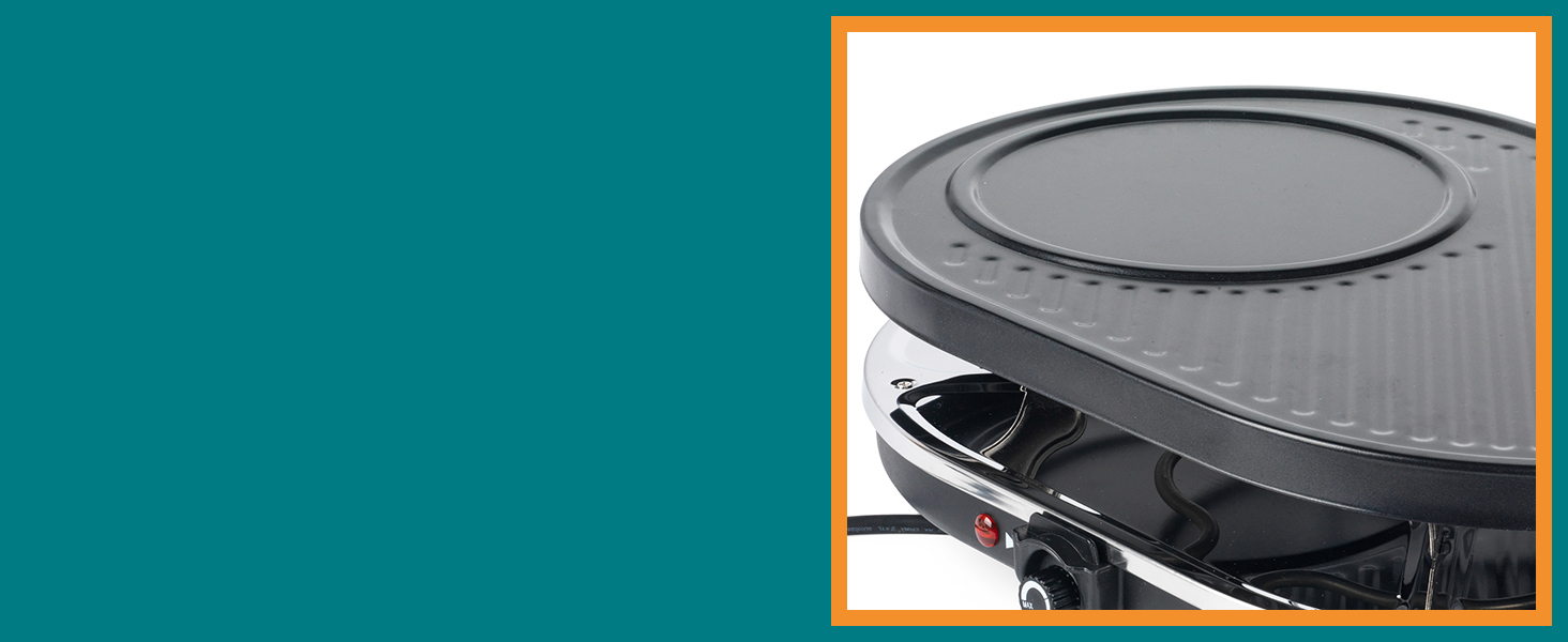 Giles & Posner EK4512G Electric NonStick Raclette Grill and Crepe