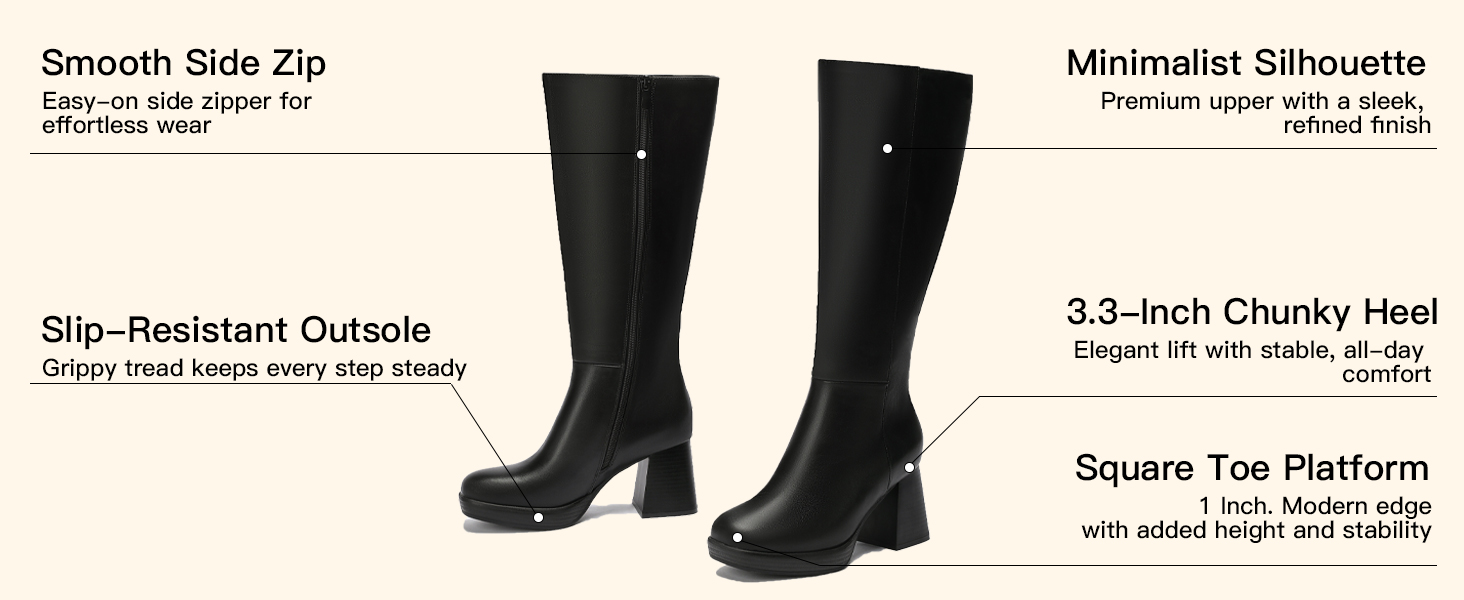 black knee high boots for women