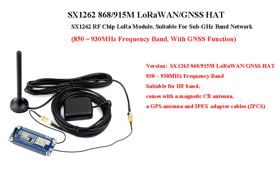 Amazon.com: SX1262 LoRaWAN/GNSS HAT SX1262 RF Chip LoRa Module