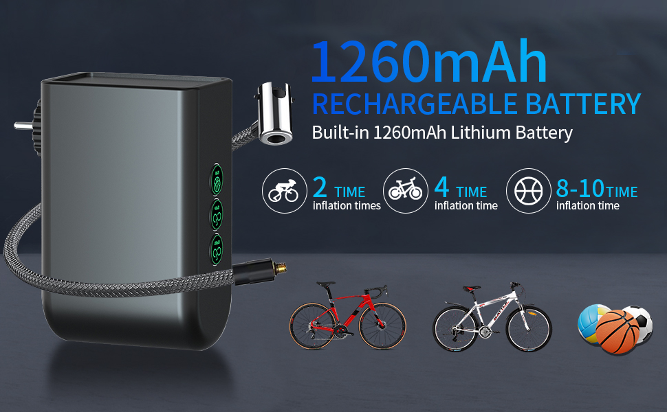 DRIAC Tiny Bike Pump Electric Portable Bicycle Pump 100PSI UltraMini Tire Pump