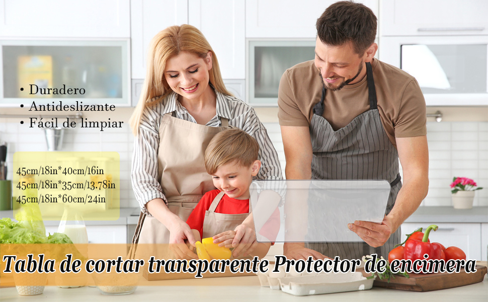 Tabla de cortar de acrílico transparente