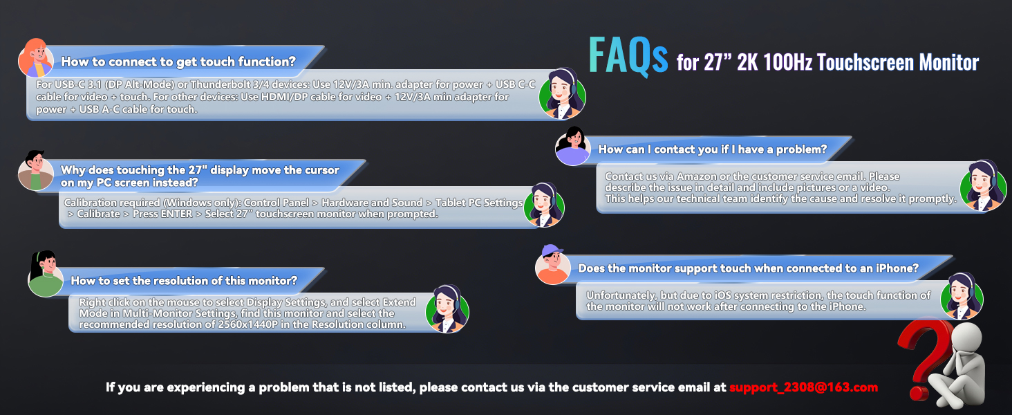 FAQs about 27" touchscreen monitor