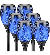 Upgraded Larger Solar Lights Outdoor, 6 Pack Flickering Flame Solar Torch Lights with Super Large...