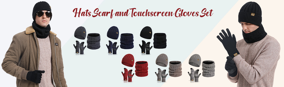 mütze und schal herren set