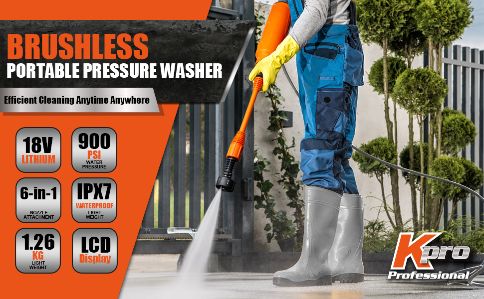 Kebtek Electric Pressure Washer Gun, 900 PSI Portable