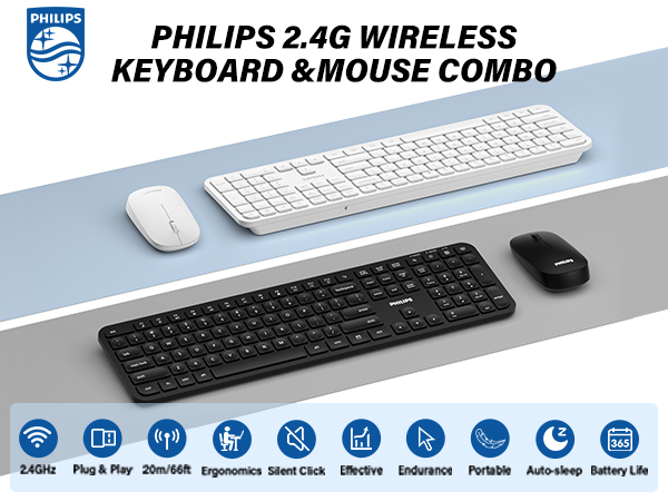 [SET] Logitech ワイヤレスキーボード & Philips 226E Amazon.com: PHILIPS Wireless Keyboard and Mouse Combo