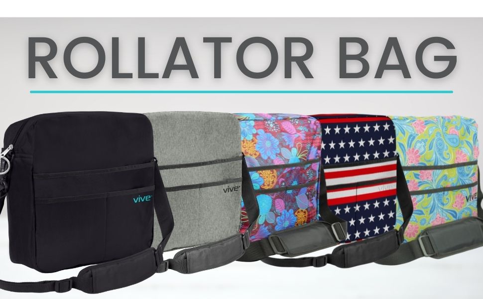 Rollator Bag - Universal Travel Tote for Carrying Accessories on Wheelchair, Rolling Walkers & Trans