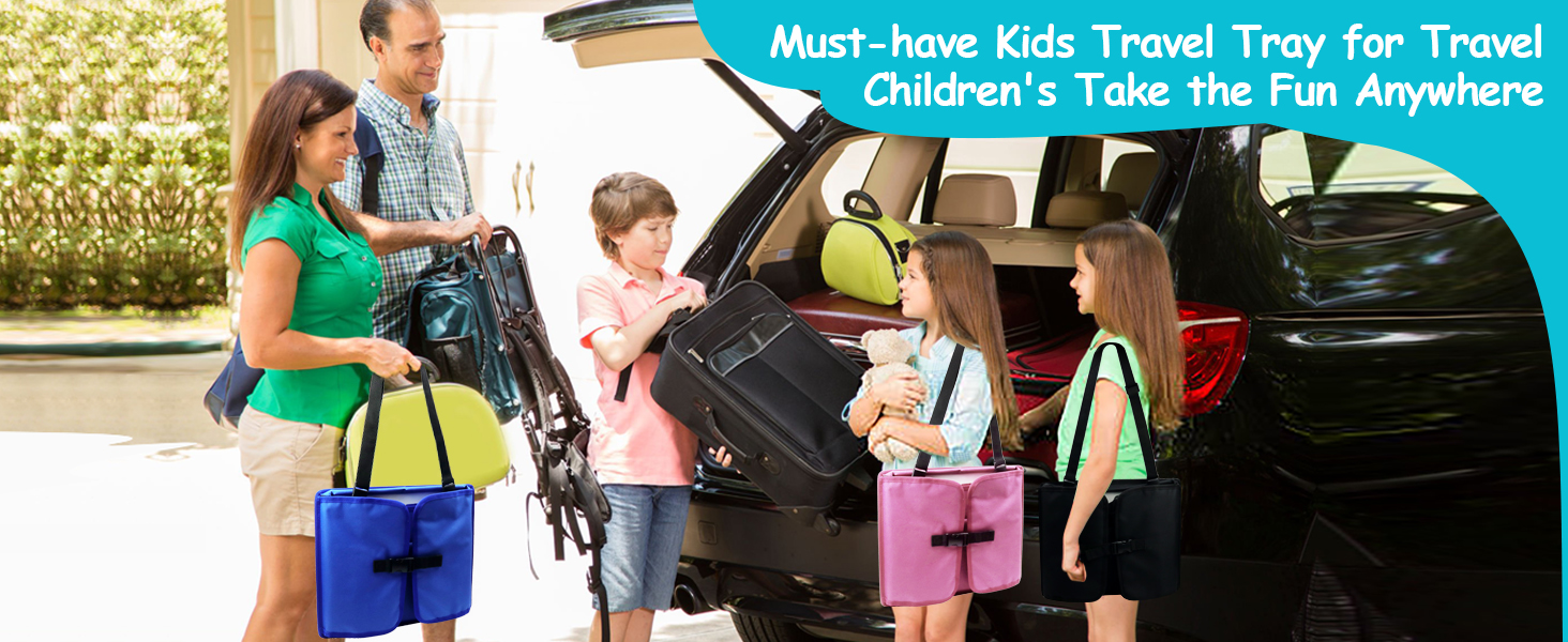 Travel Tray For Kids Car Seat Toddler Road Trip Essentials With Drawing Kit Carseat Tray