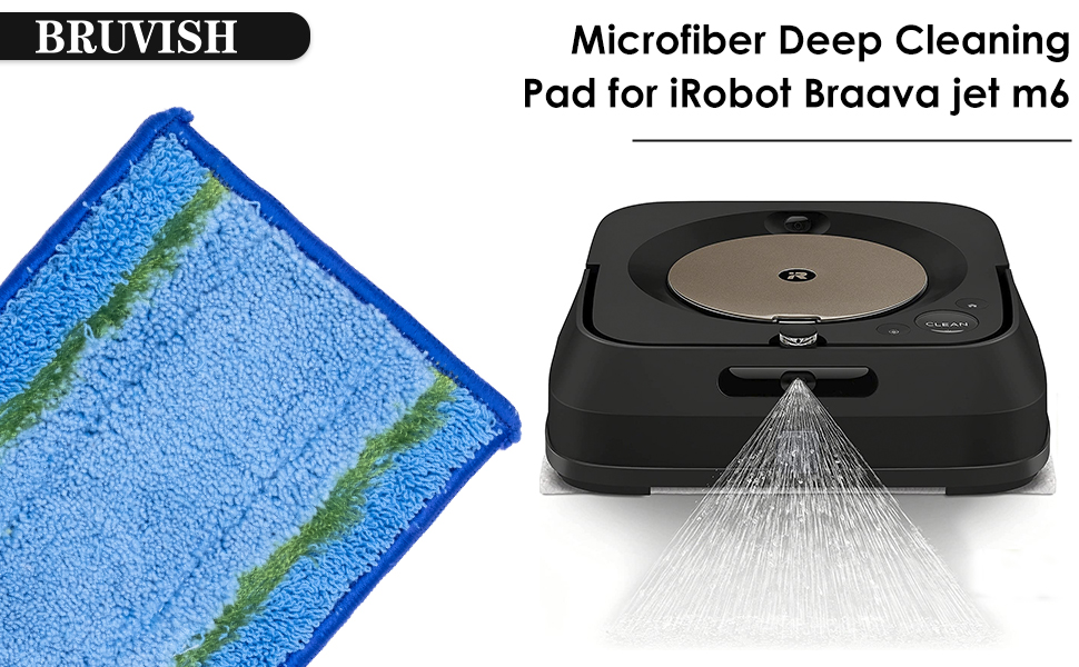 (10 Pieces) Mop Pads Compatible With iRobot Braava Jet M6