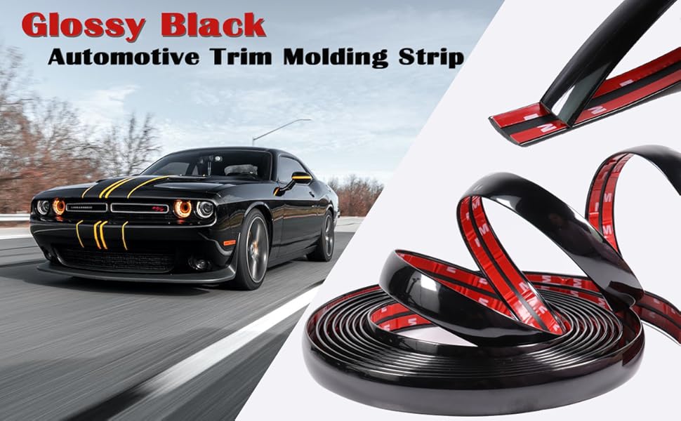 20Ft Automotive Black Trim Molding 1/2"(12mm) Wide Car