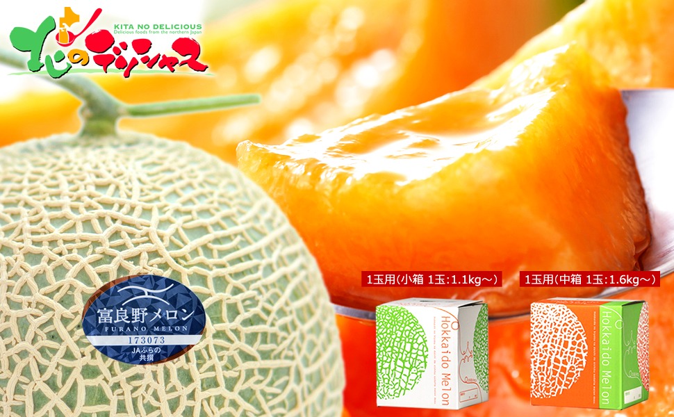 Amazon.co.jp: 北海道産 富良野メロン 2玉入り (共撰 秀品/1玉