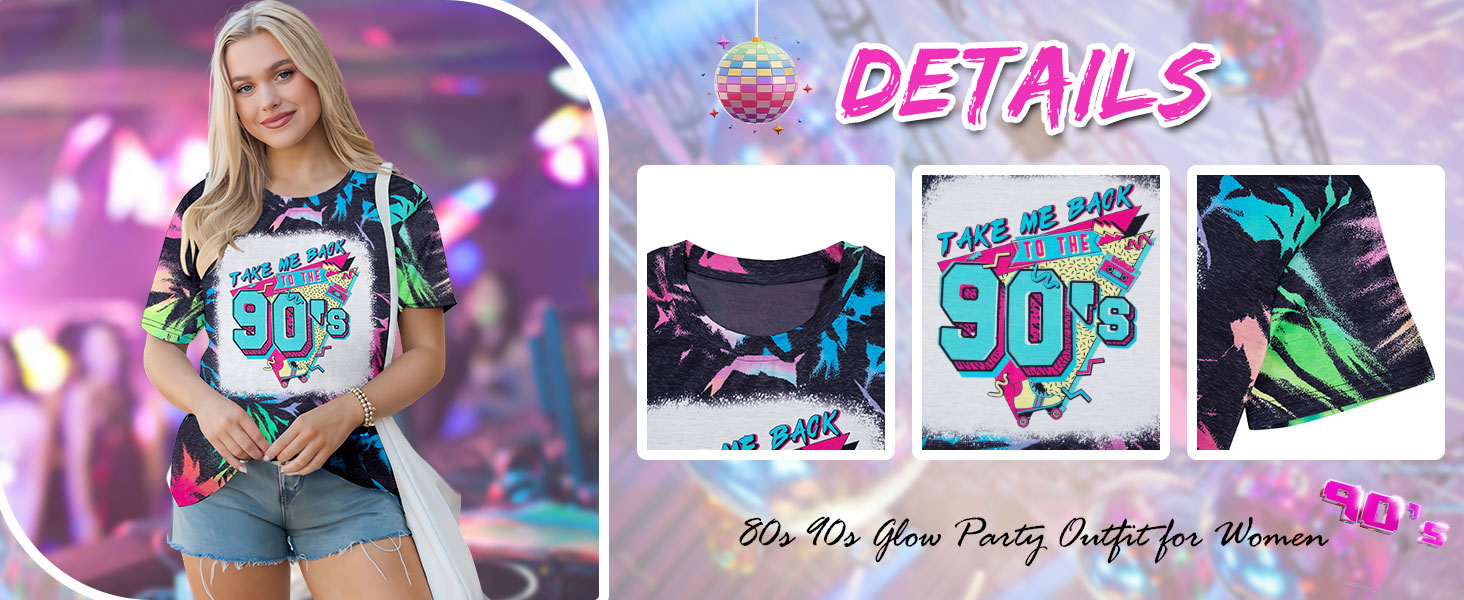 Details of BANGELY Women Summer Take Me Back to The 90's Shirt